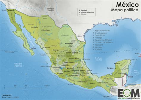 México presume de una naturaleza vasta en términos de cantidad de especies, hermosas playas y reservas naturales. El mapa político de México - Mapas de El Orden Mundial - EOM