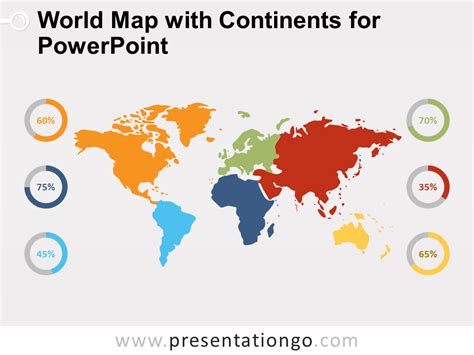 World Map With Continents For Powerpoint World Map Continents World