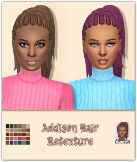 Simsworkshop Addison Hair Retextured By Maimouth Sims 4 Hairs