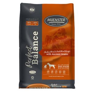 You love your dogs and want to give them the best dog food you can. Muenster Perfect Balance Chicken Meal & Pork Meal Recipe ...