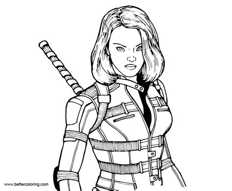 Marvel Super Woman Black Widow Coloring Pages Free Printable Coloring