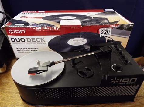 Ion Duo Deck Ultra Portable Turntable With Cassette Deck Bo