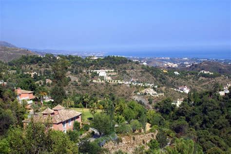 Panoramic Outdoor Aerial View Marbella City Andalusia Spain Europe