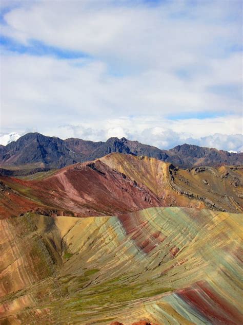 Rainbow Mountain Palcoyo Cusco Perú Nature Photography Stock Photo
