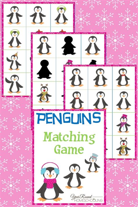 Penguins Matching Game Pack Year Round Homeschooling