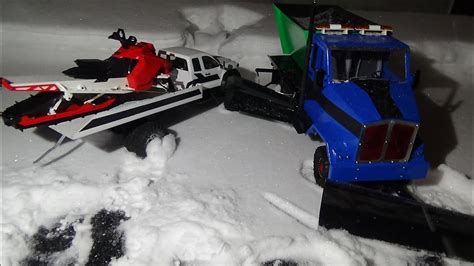 3d Rc Snowmobile Skidoo Skeeride Jumping On Snowscale Truck 6x6