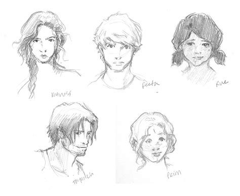 How to draw game characters. Hunger Games character sketches by kaseyu on DeviantArt