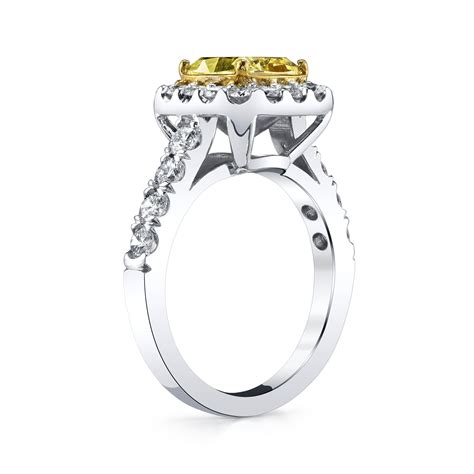 2 carat fancy intense yellow diamond ring palladium fine jewelry