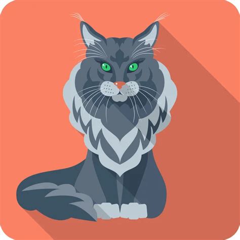 ᐈ Maine Coon Silhouette Stock Vectors Royalty Free Maine Coon Cat