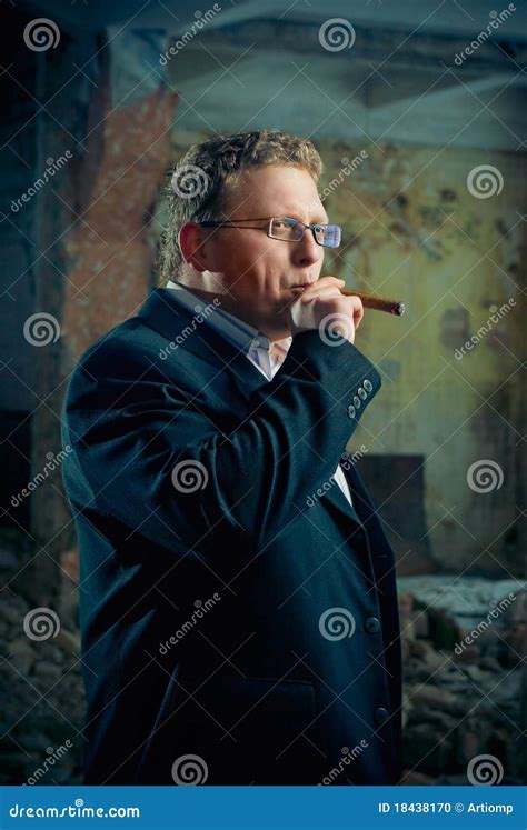 Mafia Gangster Boss Smoking Cigar Stock Photo Image 18438170