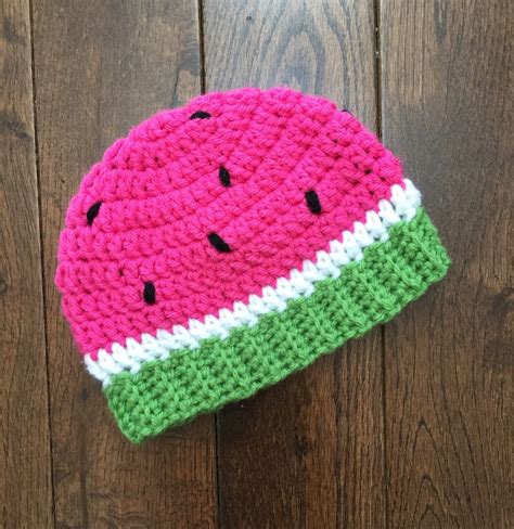 Watermelon Crochet Hat Photo Prop Summertime Hat T Etsy