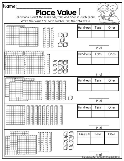 Math Place Value Worksheets To Hundreds Second Grade Place Value