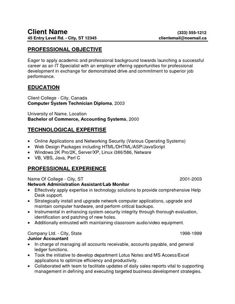 Three sample resume objectives for different industries and scenarios. Free Entry Level Resumes - SampleBusinessResume.com ...