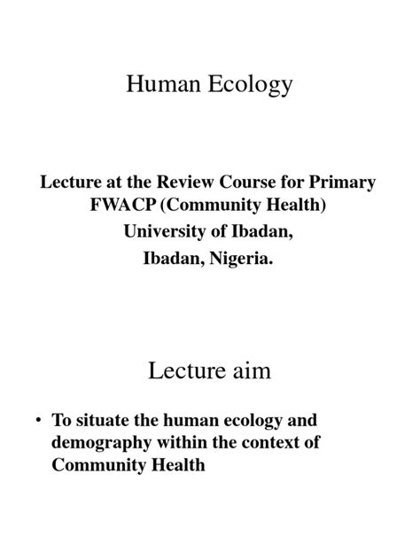 Human Ecology Power Point Pdf Ecology Ecosystem