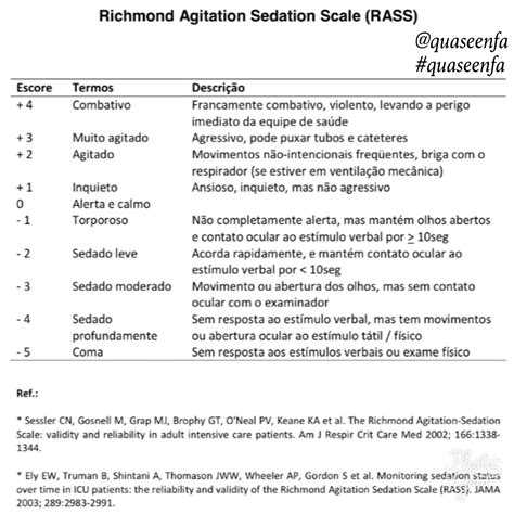 Ranks agitation and possibility for sedation. ESCALA DE RASS PDF