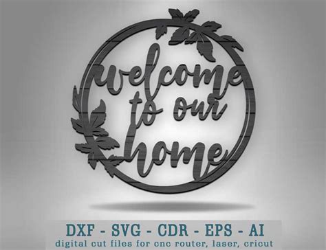 Welcome Home Name Sign Svg Welcome Sign File Laser Cut Files