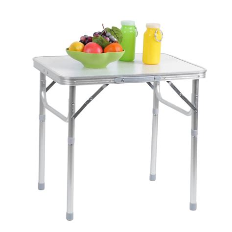 Ubesgoo Portable Small Size Folding Aluminum Height Adjustable Table