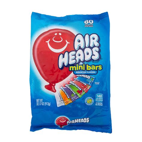 Airheads Assorted Mini Taffy Bars Bag Of 80 All City Candy