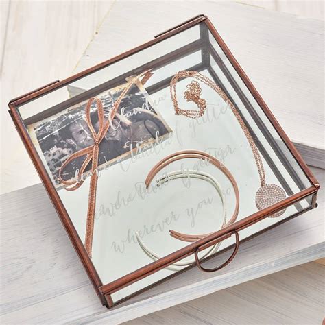 Personalised Square Glass Jewellery Box By Lily Belle