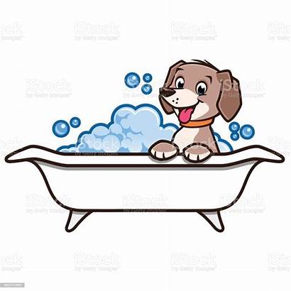 Bath Dog Cartoon Vector Bubble Illustration Clipart