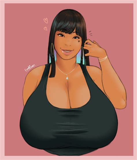 Rule 34 1girls Big Breasts Black Hair Breasts Busty Cleavage Dark