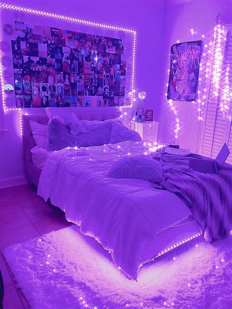 aesthetic bedroom in 2021 neon bedroom room ideas bedroom purple room decor purple room