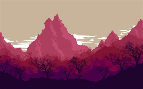 3840x2400 Digital Pink Mountains Uhd 4k 3840x2400 Resolution Wallpaper