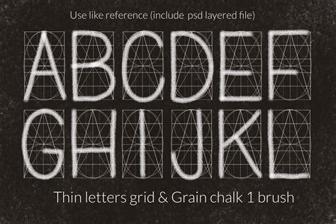 Procreate Letter Grid Builder Chalk Letterinf Brushes Set By