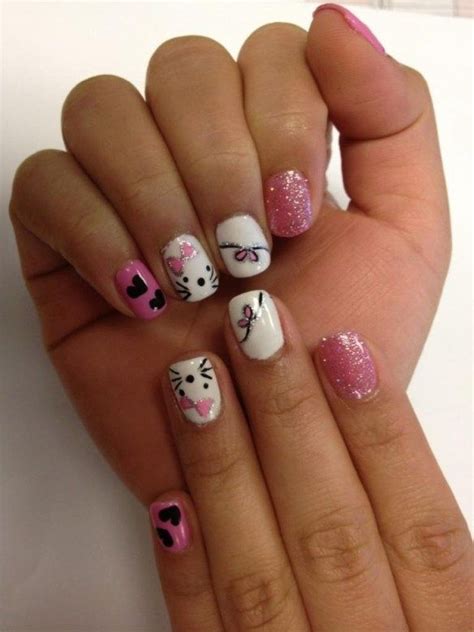 25 Hello Kitty Nail Art Design Isishweshwe Uñas De Hello Kitty