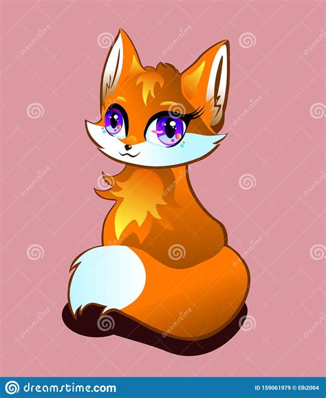 Cute Baby Fox Isolated In Cartoon Style Stock Vector Illustration Of