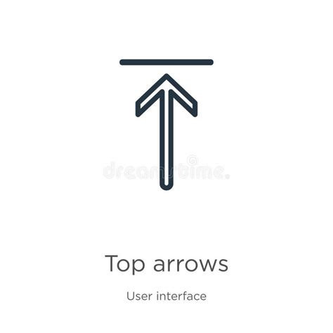 Top Arrows Icon Thin Linear Top Arrows Outline Icon Isolated On White