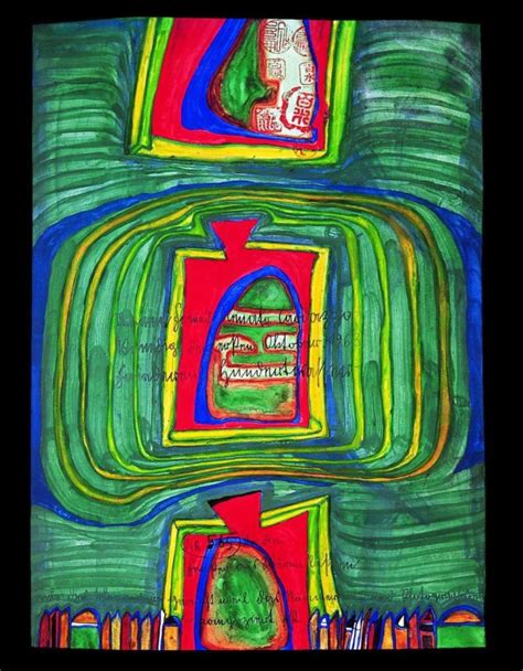 Friedensreich Hundertwasser The Three Hot Water Bottle Windows Watercolor Egg