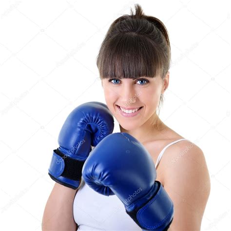 Woman In Boxing Gloves — Stock Photo © Khorzhevska 52020375