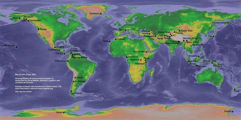 Mountain Ranges Of The World Map Earth Map