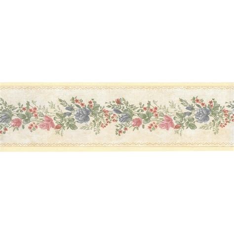 Dundee Deco 525 In Floral Pink Red Blue Blooming Roses On Vine