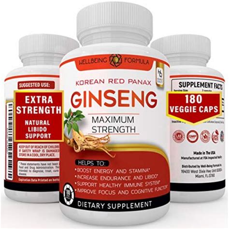180 Capsules Korean Red Panax Ginseng Extract 1000mg High