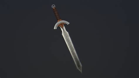 3d Model Simple Sword Vr Ar Low Poly Cgtrader