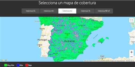 Mapa de cobertura 2G 3G 4G y 5G en España por operador 2024