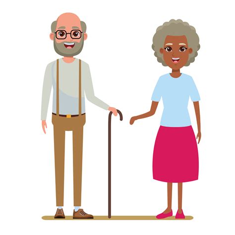 Elderly People Avatar Cartoon Characters 1546016 Vector Art At Vecteezy