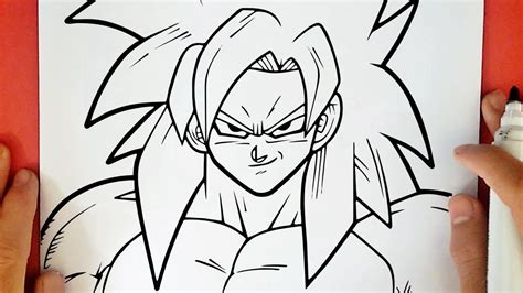 How To Draw Goku Super Saiyan 4 Step By Step Easy Easy Drawings