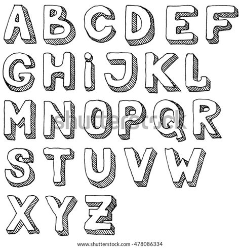 손으로 그린 ABC 편지 세트입니다 무료 알파벳 스톡 벡터 로열티 프리 478086334 Shutterstock