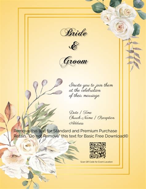 Wedding Invitation Front Page Whgold Template Postermywall