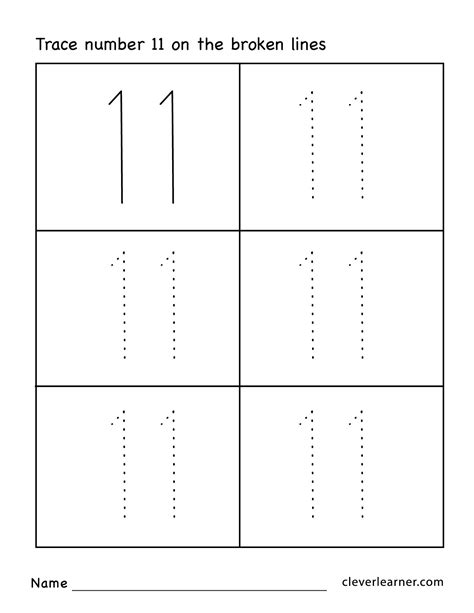 Free Tracing Numbers 11 20 Worksheets