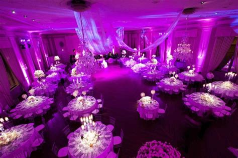 Spring Wedding In Chicago With Purple Lighting Inside Weddings