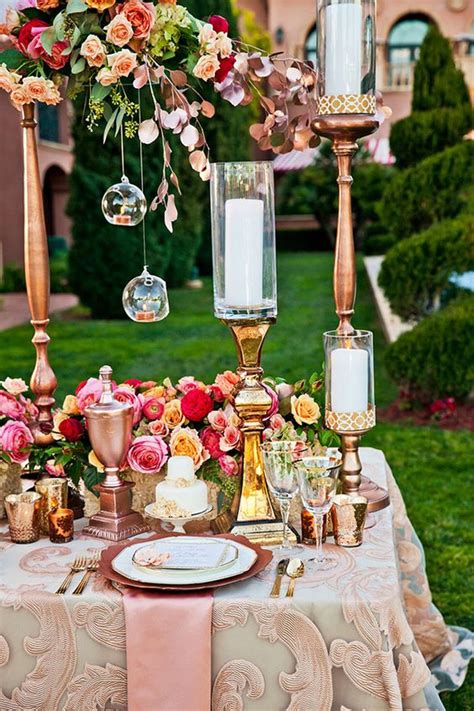 Rose Gold Wedding Centerpiece Ideas