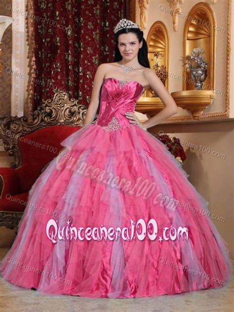 Tulle Ruffles Sweet 16th Dress In Coral Red With Beading Quinceanera 100