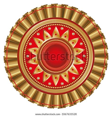 Traditional Indian Graphic Design Gold Red Stock Vector Royalty Free