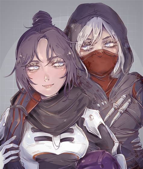 Safebooru 2girls Animification Apex Legends Arm Around Shoulder Armor Bangs Black Bodysuit