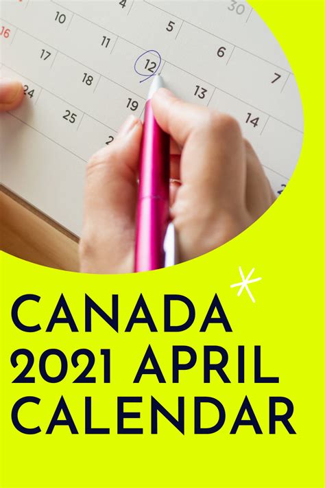 Download Free April 2021 Calendar Canada🇨🇦🇨🇦 With Weeks 2021 Calendar