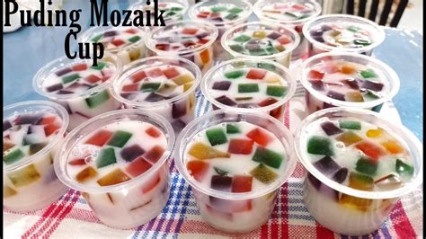 Resep Puding Mozaik Cup Youtube